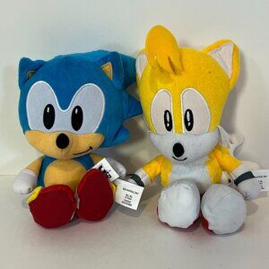 Sonic The Hedgehog 8" Plush Set Tails & Sonic 2021 Jakks Toy Stuffed Figure